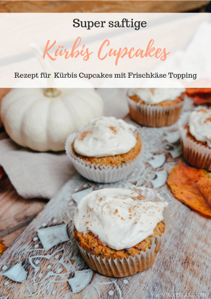 Kürbis Cupcakes mit Frischkäse Topping und Zimt