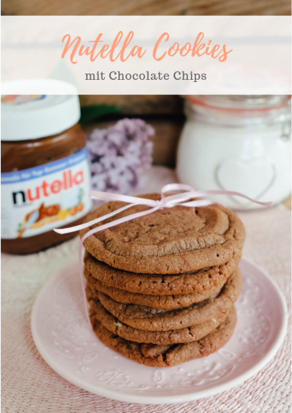 Rezept Nutella-Cookies. Schokoladige Kekse. Chocolate Chip Cookies. Weiche Soft cookies