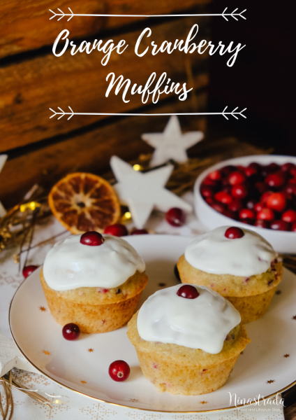 saftige Orange Cranberry Muffins mit Frischkäse Frosting